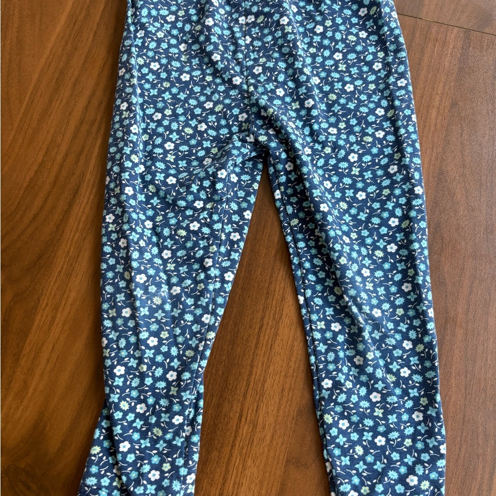 3T OshKosh B'gosh Dark Blue Floral Patterned Leggings